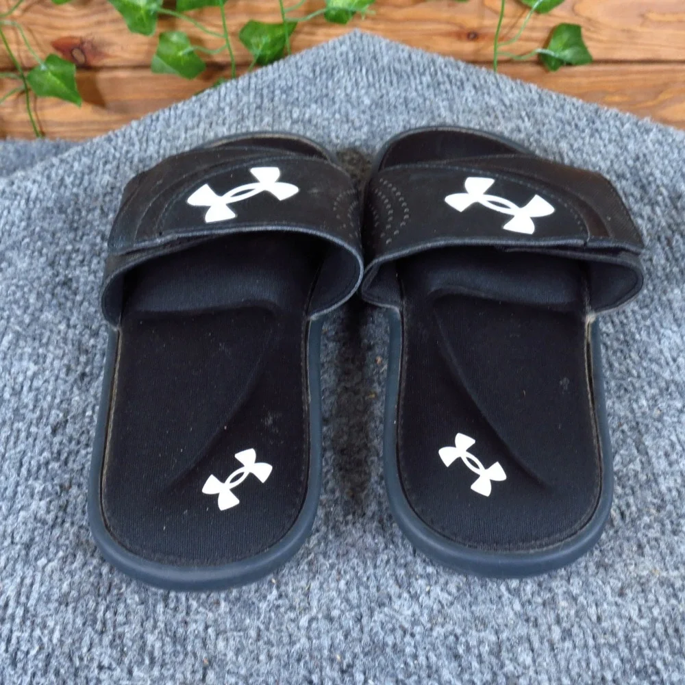 Under Armour‎ Ignite VI Kids Slide Sandals Size 3Y Athletic Sports Pool Black